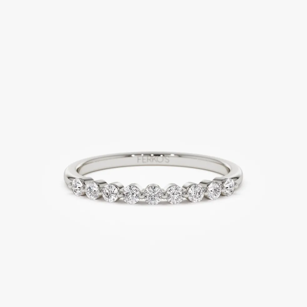 14k Single Shared Prong Diamond Wedding Ring 0.30 ctw