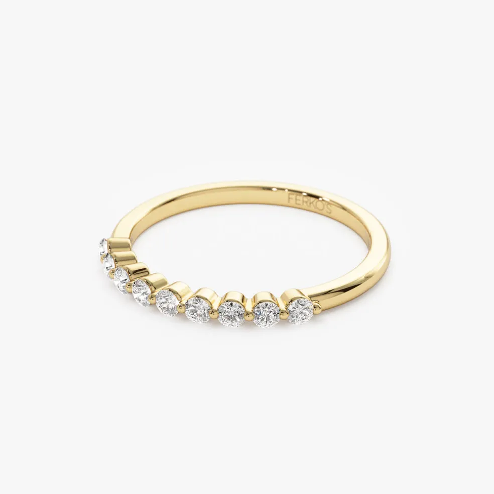 14k Single Shared Prong Diamond Wedding Ring 0.30 ctw