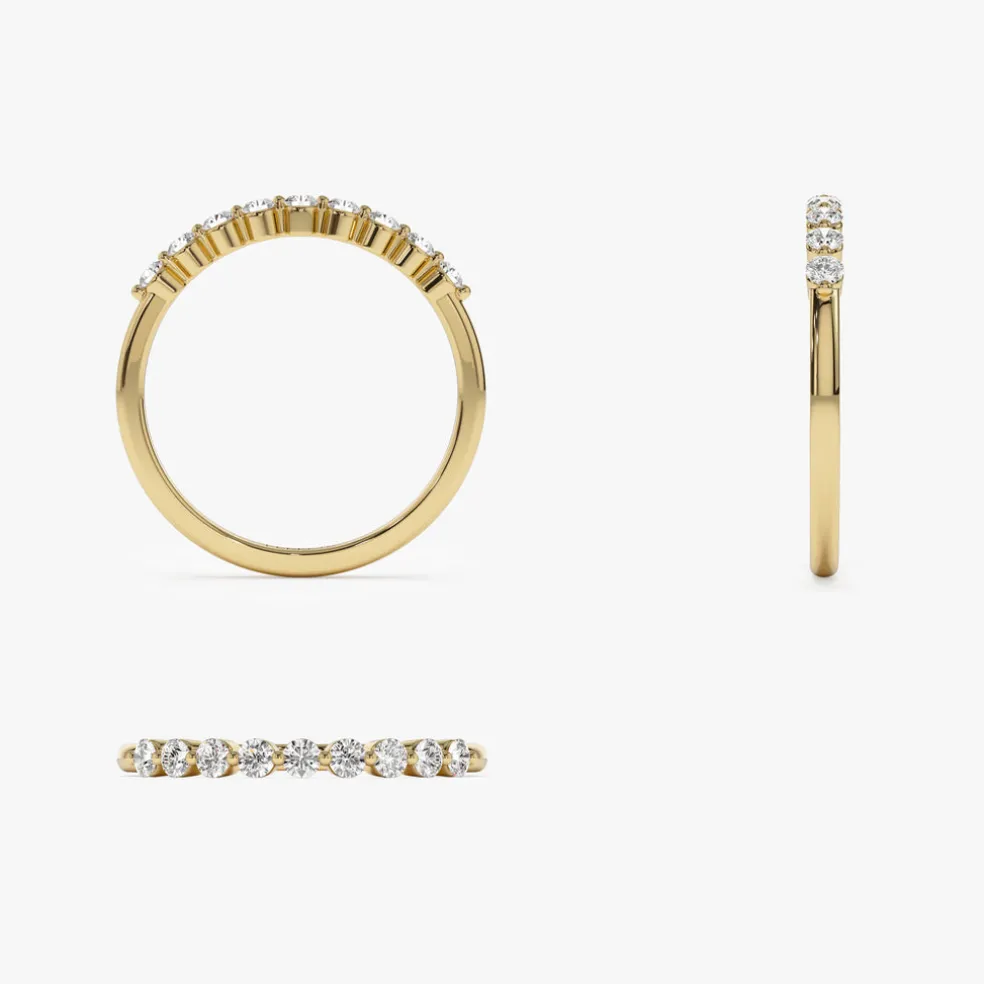 14k Single Shared Prong Diamond Wedding Ring 0.30 ctw
