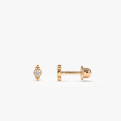 14k Six Dot Diamond Helix Piercing