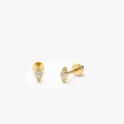 14k Six Dot Diamond Helix Piercing