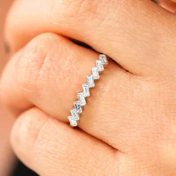 14K Slanted Channel Set Baguette Diamond Ring