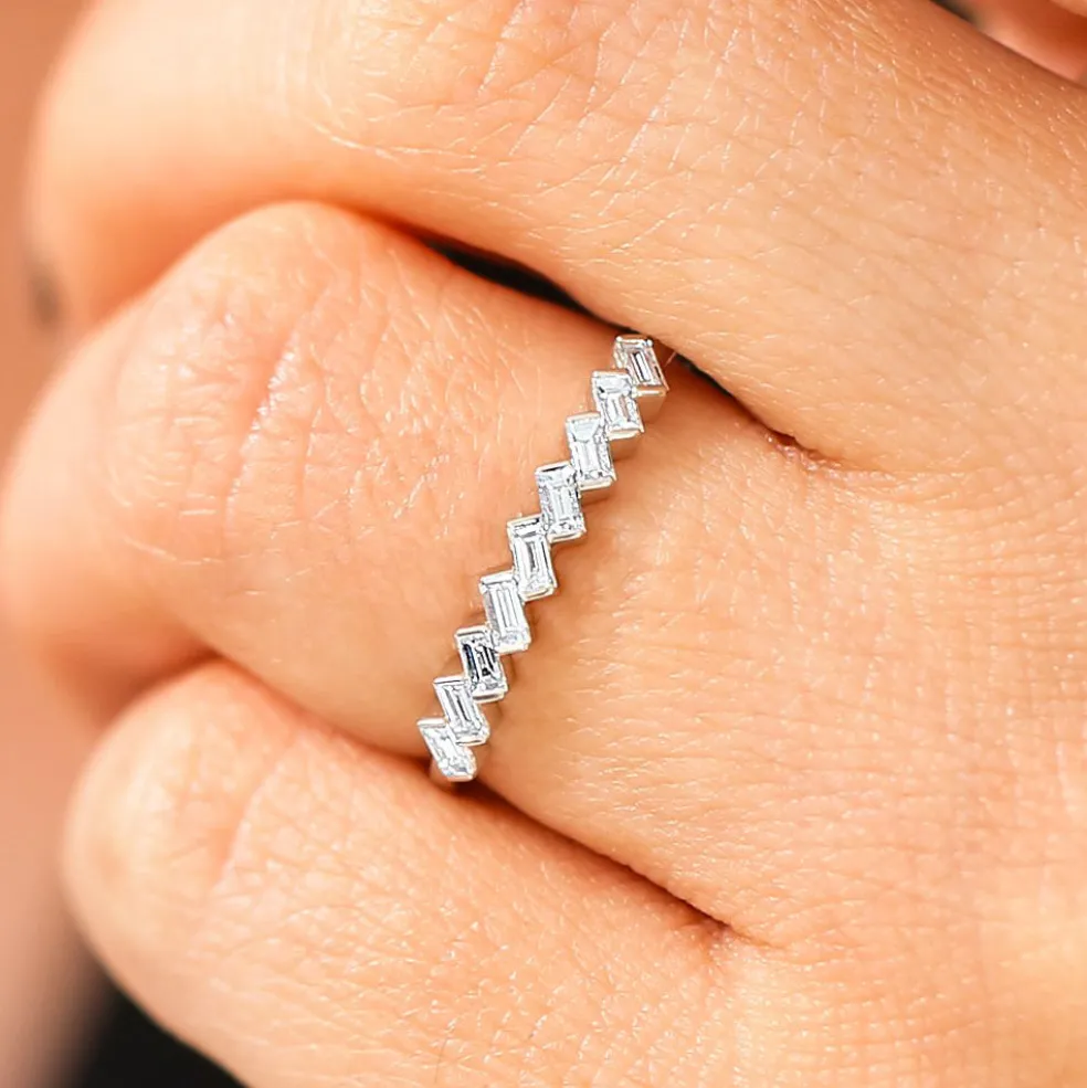 14K Slanted Channel Set Baguette Diamond Ring