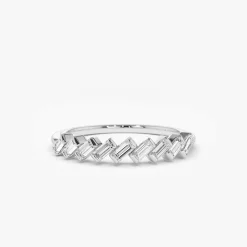 14K Slanted Channel Set Baguette Diamond Ring