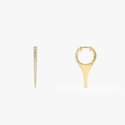 14k Small Diamond Dagger Earrings