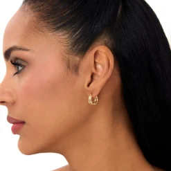 14k Small Two Row Hoop Earrings