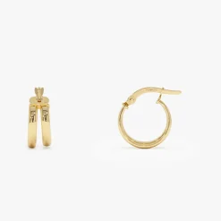 14k Small Two Row Hoop Earrings
