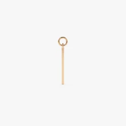 14k Solid Bar Hoop Charm