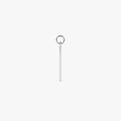 14k Solid Bar Hoop Charm