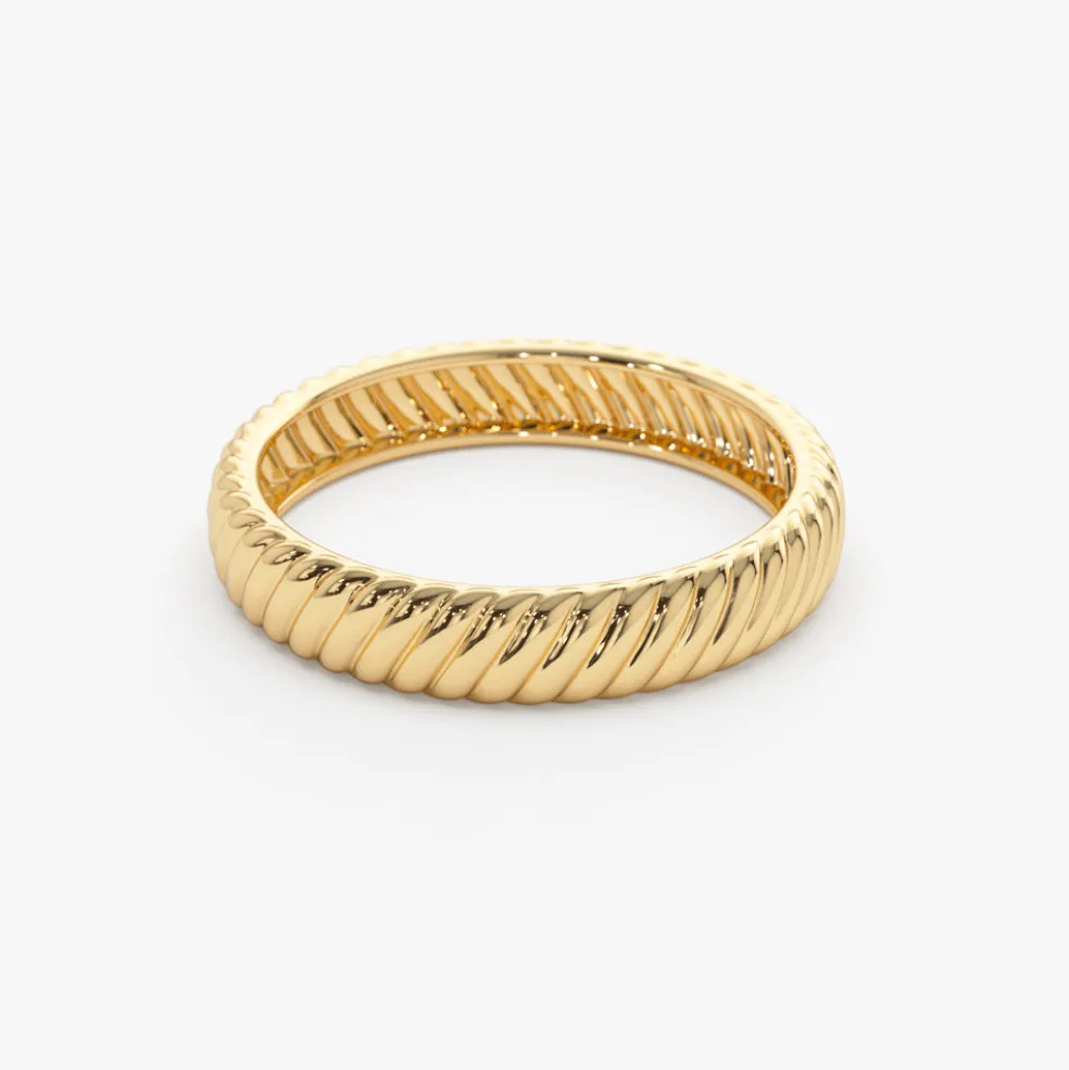 14k Solid Dome Croissant Ring