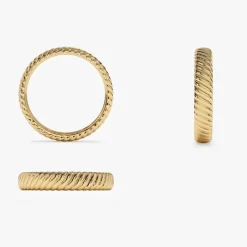 14k Solid Dome Croissant Ring