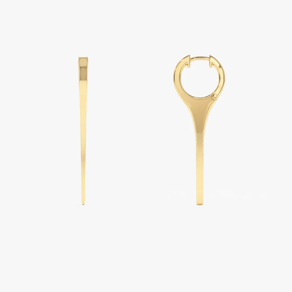 14k Solid Gold Dagger Earrings