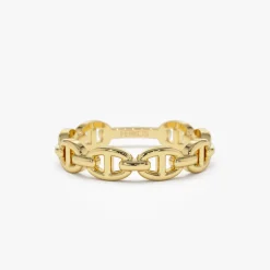 14k Solid Gold Mariner Chain Ring