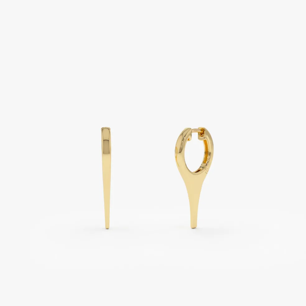 14k Solid Gold Mini Dagger Earrings