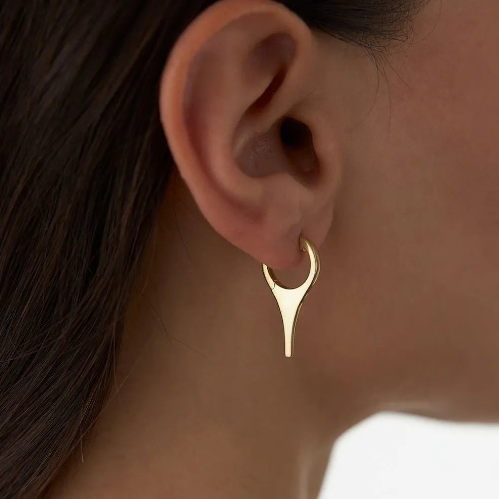 14k Solid Gold Mini Dagger Earrings