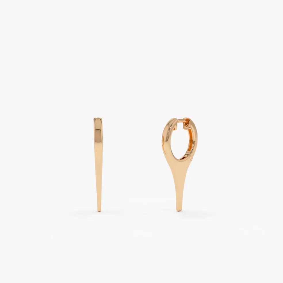 14k Solid Gold Mini Dagger Earrings