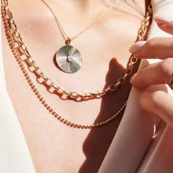 14K Solid Gold 2MM Bead Chain Necklace