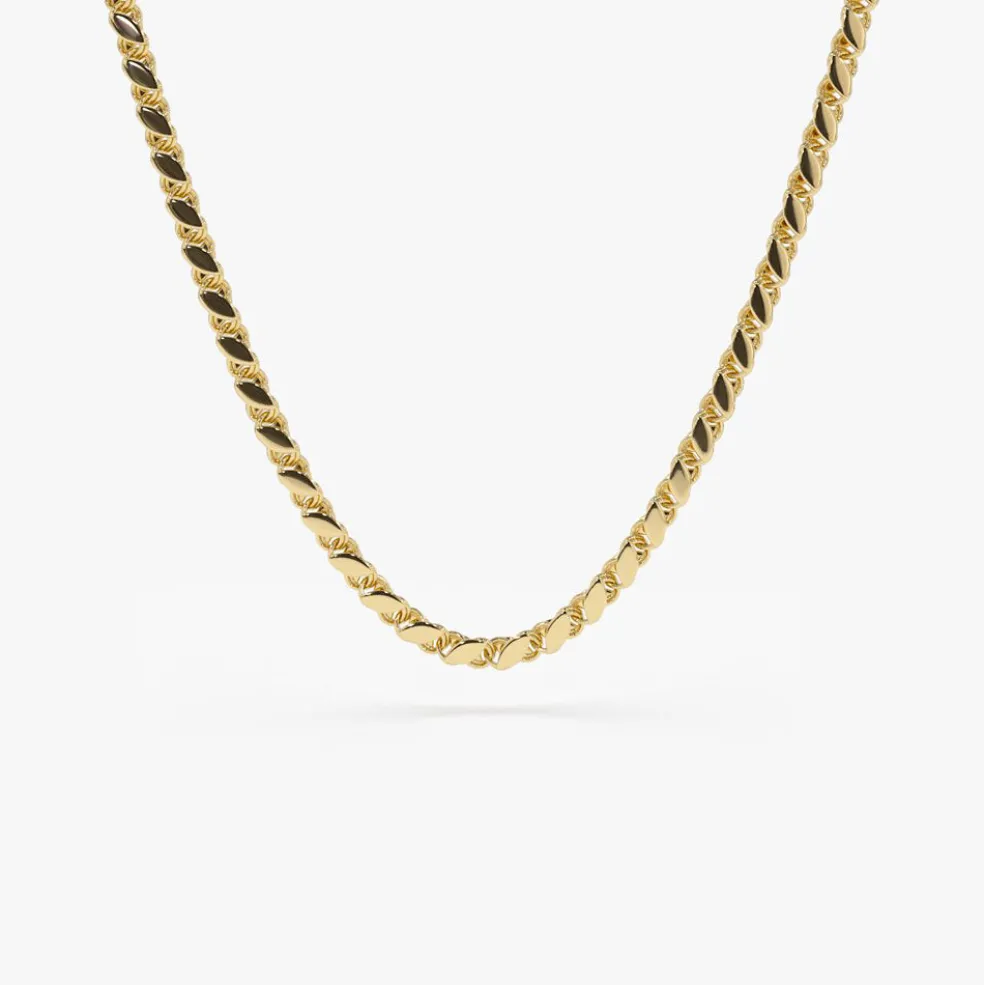 14K Solid Gold Unique Necklace