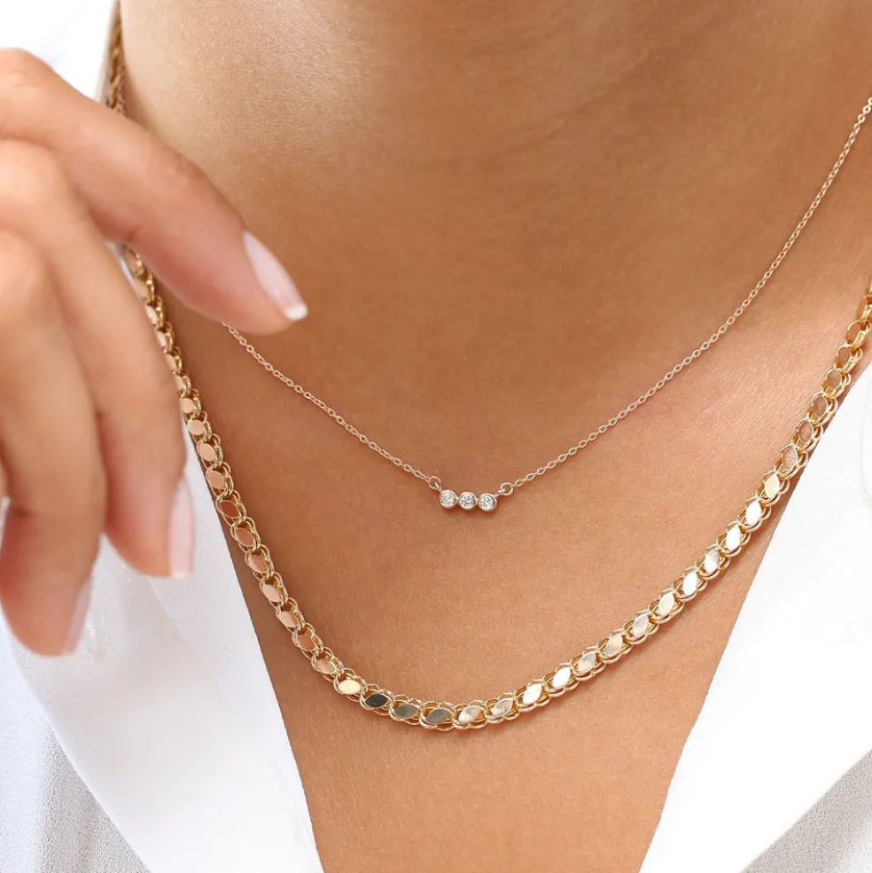 14K Solid Gold Unique Necklace