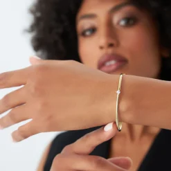 14k Solitaire Diamond Bangle Bracelet 0.10 - 0.30 ctw