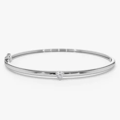 14k Solitaire Diamond Bangle Bracelet 0.10 - 0.30 ctw