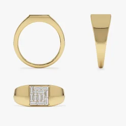 14k Square Illusion Setting Baguette Pinky Ring