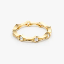 14k Stackable Arte Deco Diamond Wedding Band
