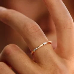 14k Stackable Baguette Diamond Eternity Ring