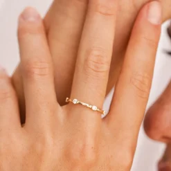14k Stackable Half Bezel Diamond Eternity Ring