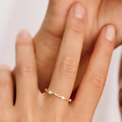 14k Stackable Half Bezel Diamond Eternity Ring