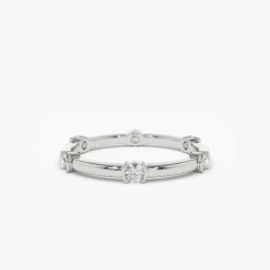 14k Stackable Half Bezel Diamond Eternity Ring