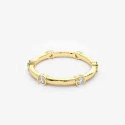 14k Stackable Half Bezel Diamond Eternity Ring
