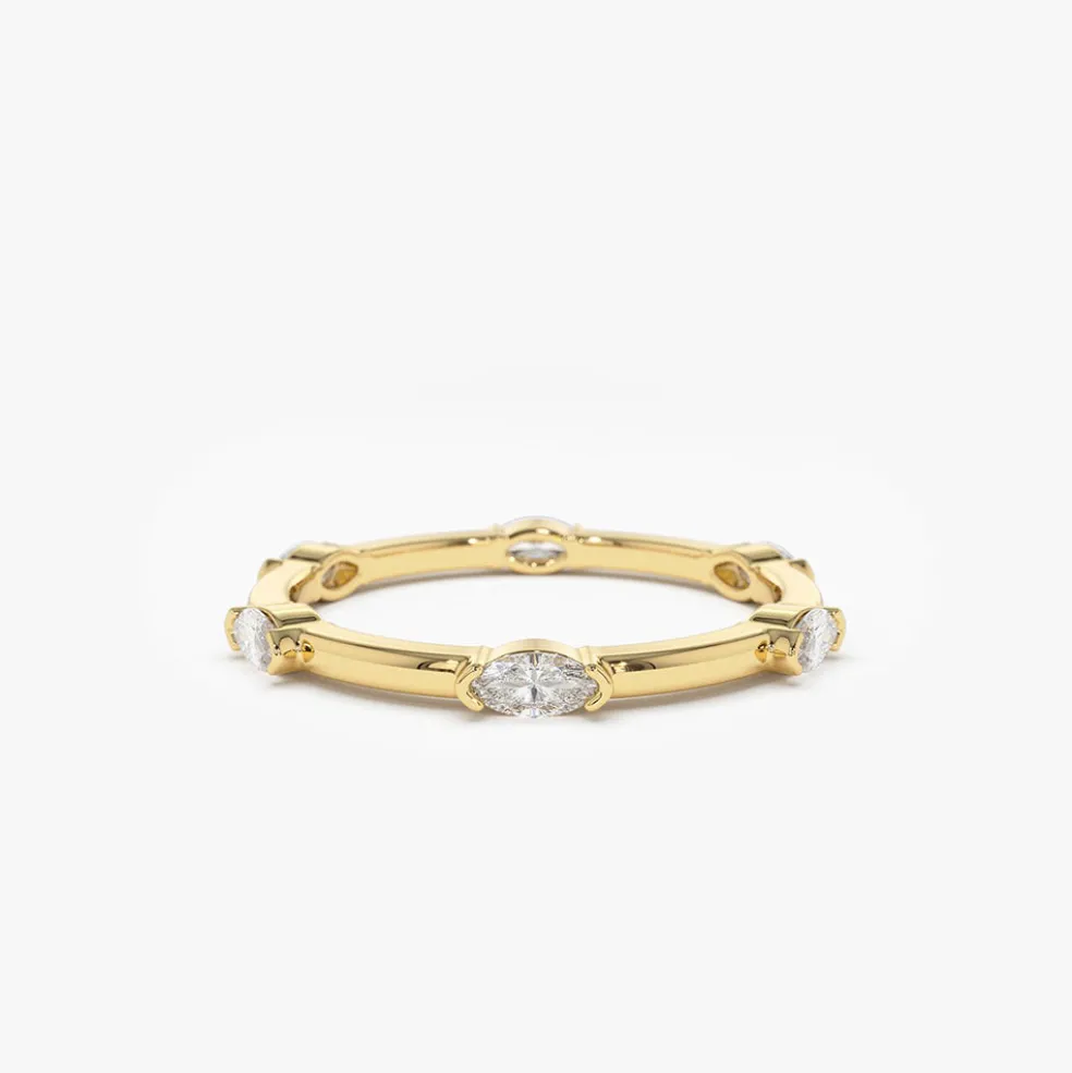 14k Stackable Marquise Diamond Eternity Ring