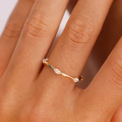 14k Stackable Marquise Diamond Eternity Ring