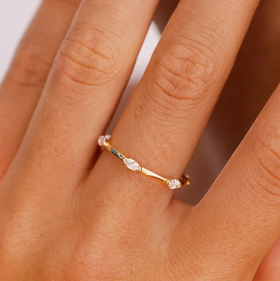 14k Stackable Marquise Diamond Eternity Ring
