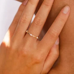 14k Stackable Marquise Diamond Eternity Ring
