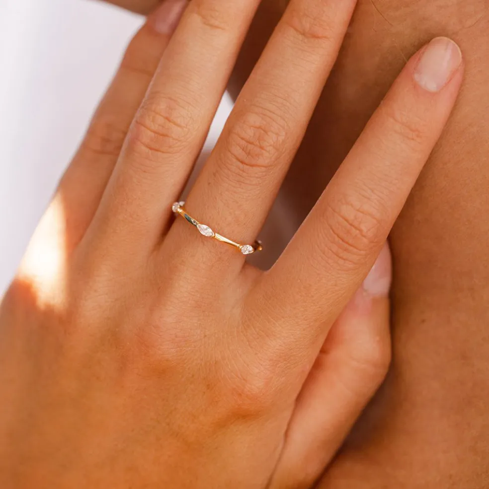 14k Stackable Marquise Diamond Eternity Ring