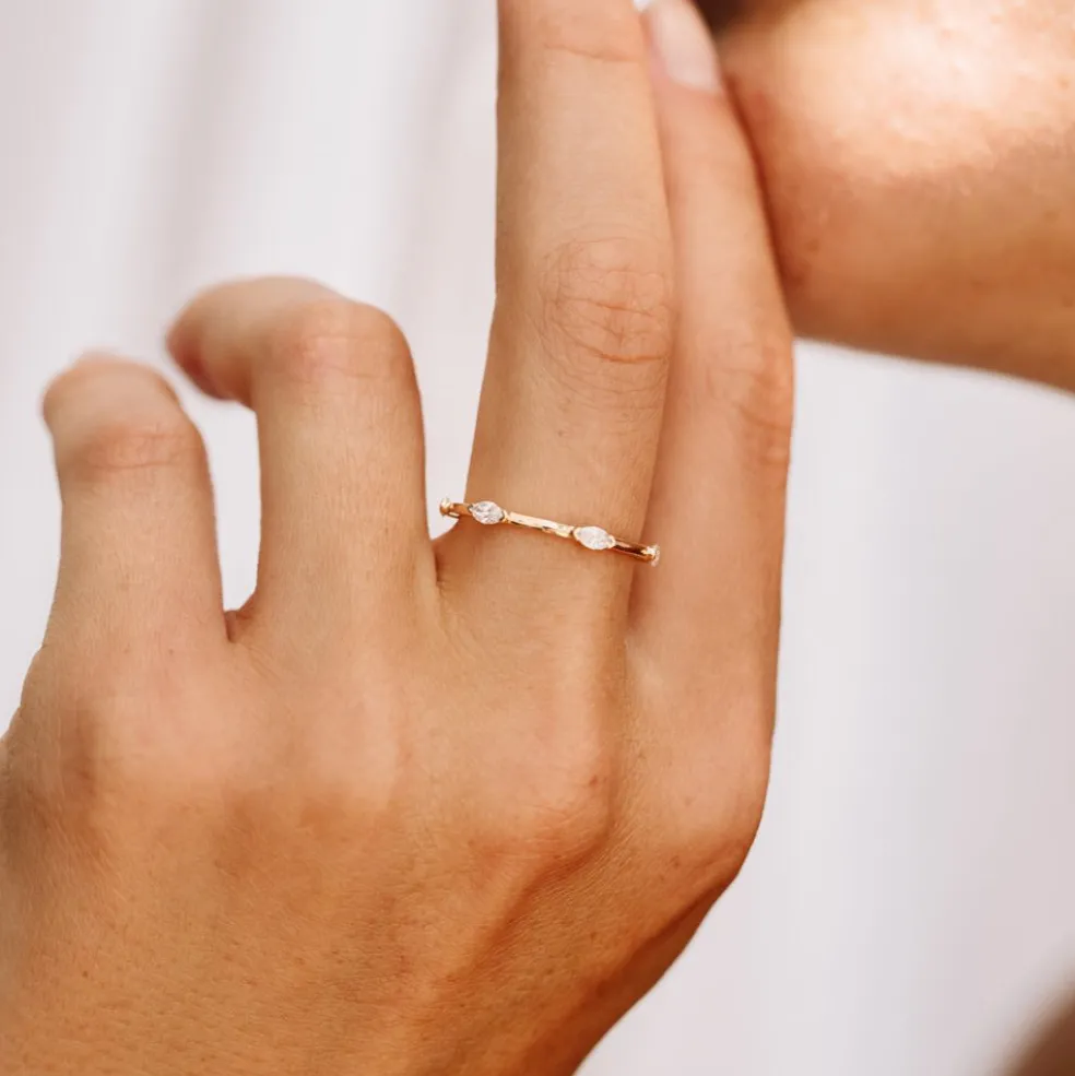14k Stackable Marquise Diamond Eternity Ring
