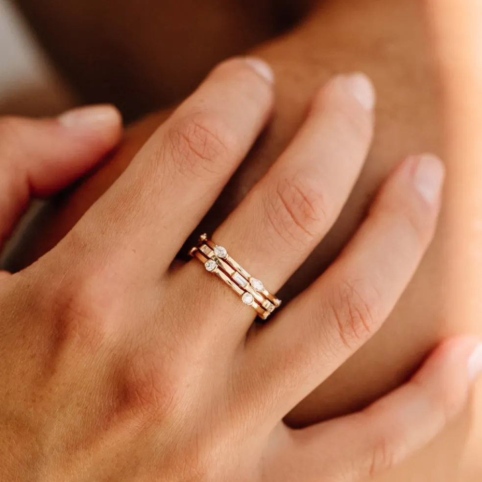 14k Stackable Marquise Diamond Eternity Ring