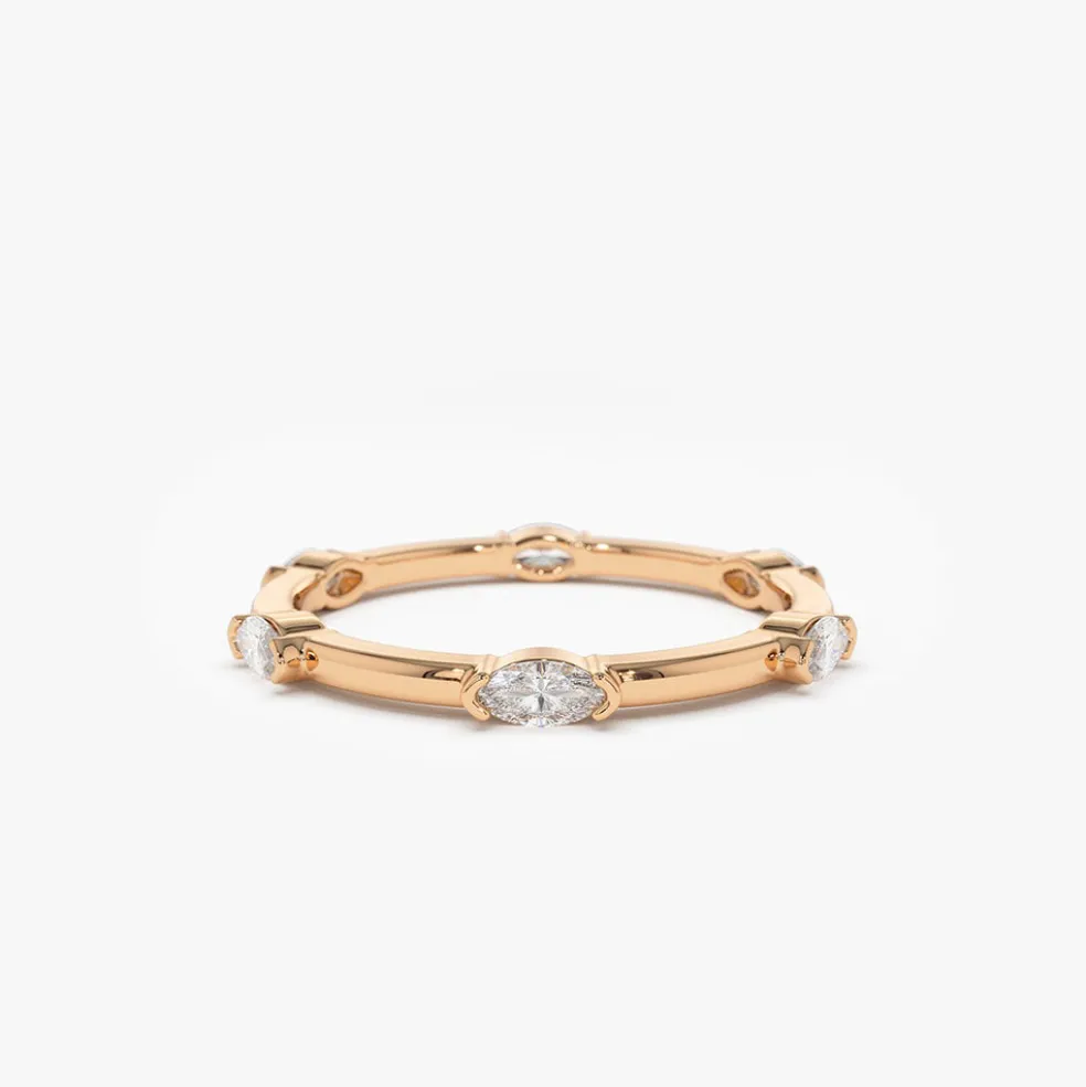 14k Stackable Marquise Diamond Eternity Ring