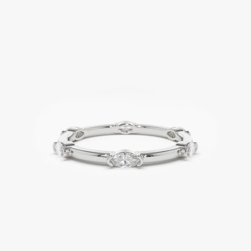 14k Stackable Marquise Diamond Eternity Ring