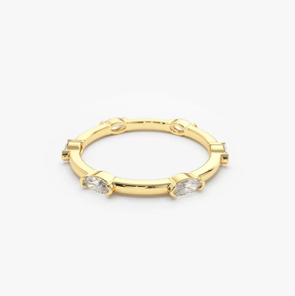 14k Stackable Marquise Diamond Eternity Ring