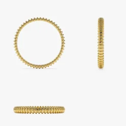 14K Stackable Ribbed Wedding Band