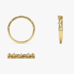 14k Stacked Double Band Diamond Ring