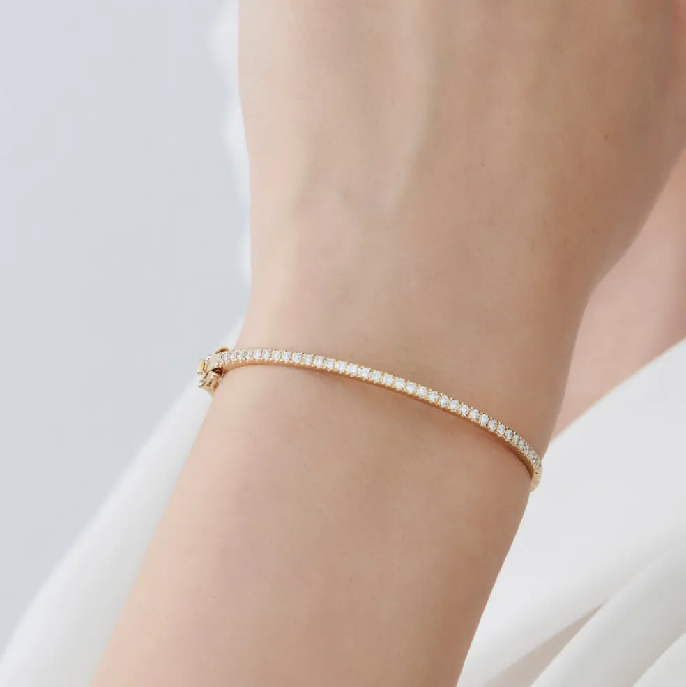 14k Stacking Micro Pave Diamond Bangle 0.90 ctw