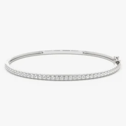 14k Stacking Micro Pave Diamond Bangle 0.90 ctw