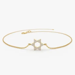 14K Star of David Diamond Bracelet