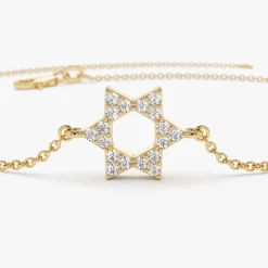 14K Star of David Diamond Bracelet
