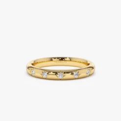 14k Star Setting 5 Stone Diamond Ring