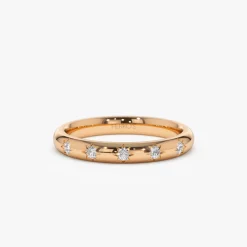 14k Star Setting 5 Stone Diamond Ring